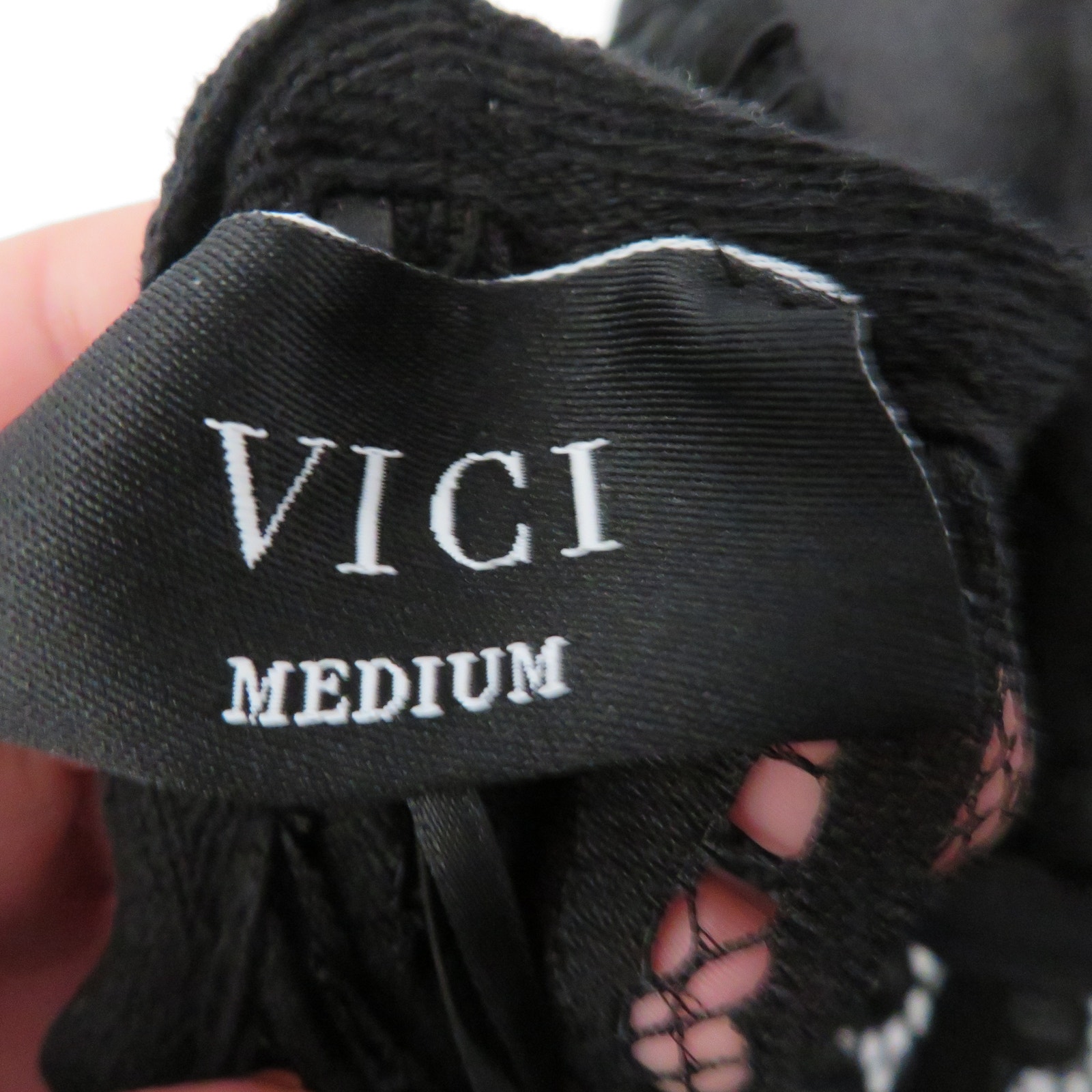 Vici Women Sz M Black Sanderson Peplum Maxi Dress Lace Corset Satin Formal Gown — image 7 of 8